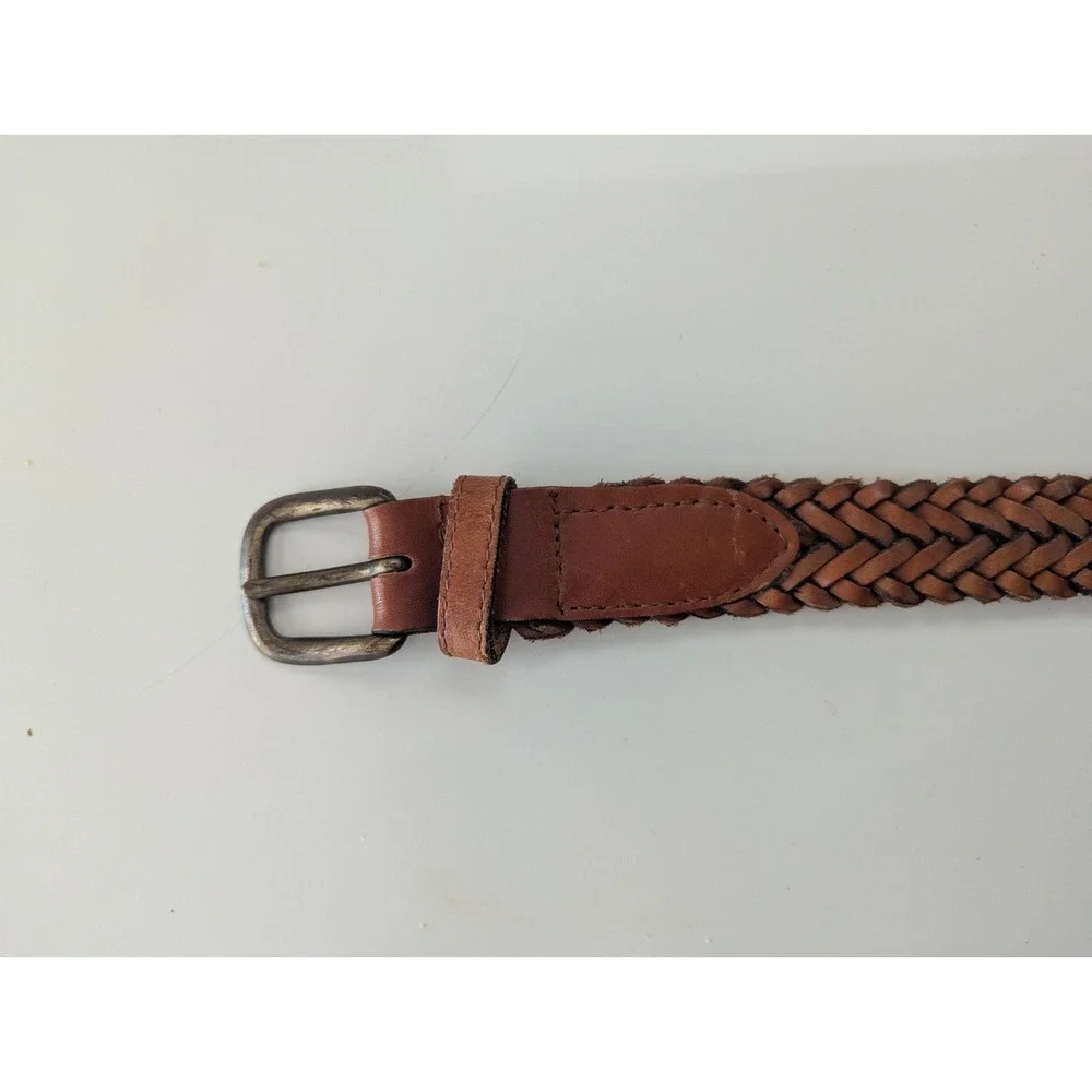 Vintage Leather Braided Belt Mens Size 36